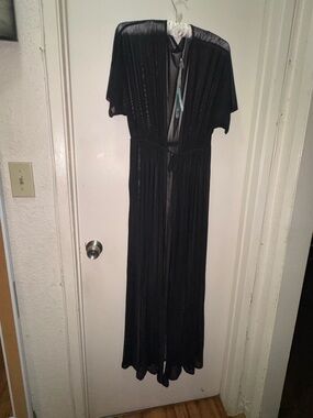 Fashion Nova Black Sheer Maxi Swim Coverup